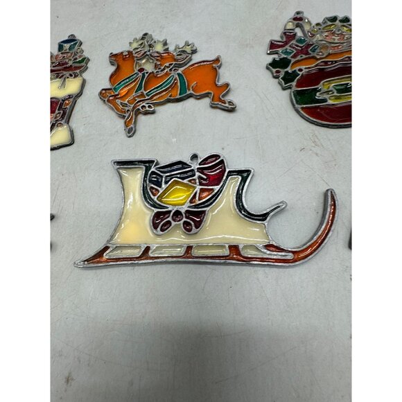 Handmade Christmas Set Of 6 Festive Christmas-Themed Stained Resin Ornament READ - Picture 7 of 10